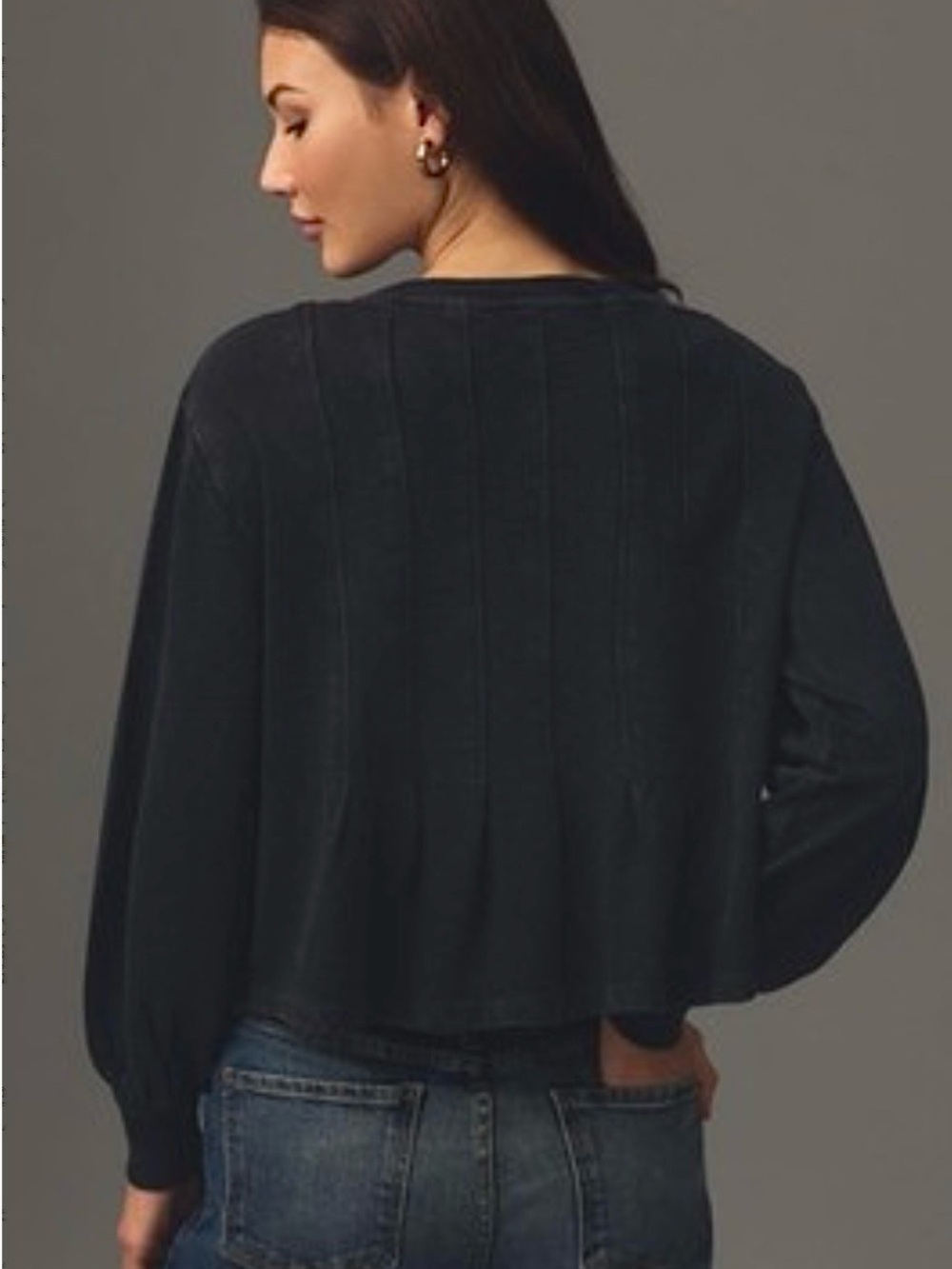 Anthropologie Pilcro Box-Pleated Sweatshirt Small NWT - Picture 3 of 11
